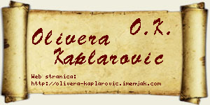 Olivera Kaplarović vizit kartica